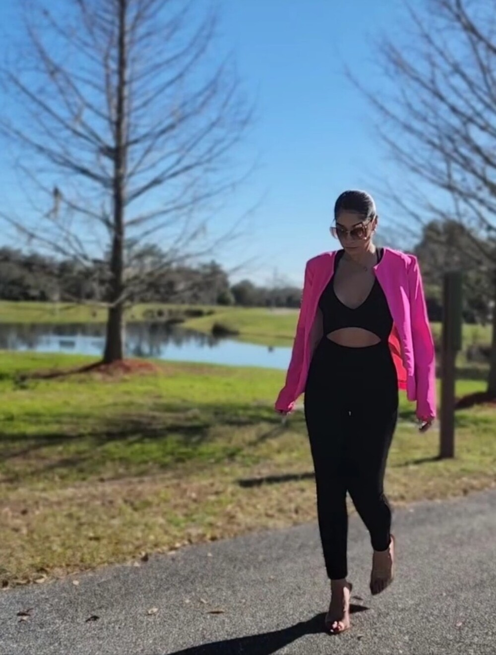Mustard Seed Hot Pink Open-Front Cropped Blazer